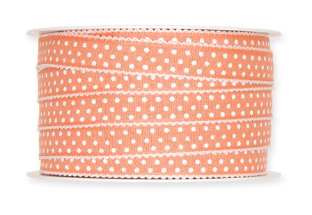 Band Punkte 15mmx25m apricot/weiss