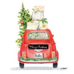 Serviette Christmas Taxi 33x33cm