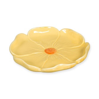 Teller Blüte Porzellan gelb/orange