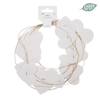Girlande COEUR 8cmx3m bambus/off weiss