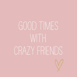 Serviette Crazy Friends rosé 33x33cm