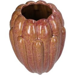 Vase Steingut braun 18x18x25cm