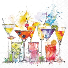 Serviette Splashing drinks 33x33cm