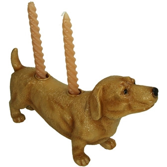 Kerzenhalter Polyresin braun 31x9x16,5cm