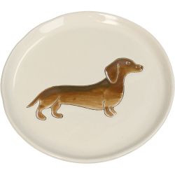 Teller Dachshund Steinzeug braun 13,5x13,5x1,3cm