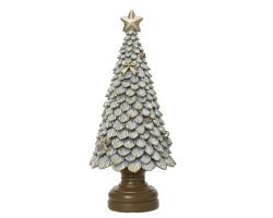 Baum silber Polyresin 10x10x23cm