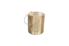 Laterne Jute natur/creme, Ø19x12cm, Glas Ø12cm