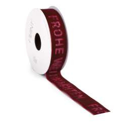 Band VELVET WEIHNACHTEN 5mx25mm bordeaux