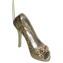 Hänger Polyresin Schuh champagne 8,9cm