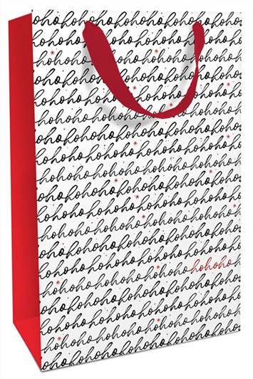 Geschenktasche 26x36x13 Hohoho Lettering