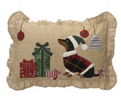 Kissen Christmas Dachshund Baumwolle 50x30x10cm