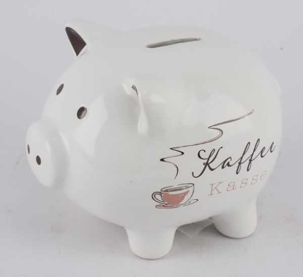 Sparschwein Keramik weiß 11,5x9x9cm
