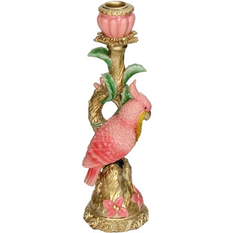 Kerzenständer Polyresin pink 8,5x8,5x27,5cm