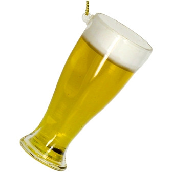Hänger Bierglas Glas gelb 9cm