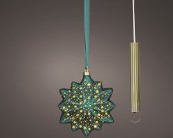 LED Blume türkis indoor D19cm
