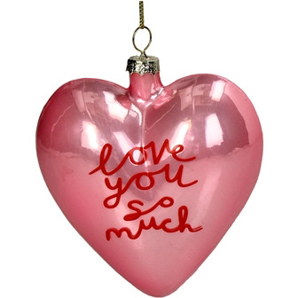 Hänger Love You So Much Glas pink 8,9cm