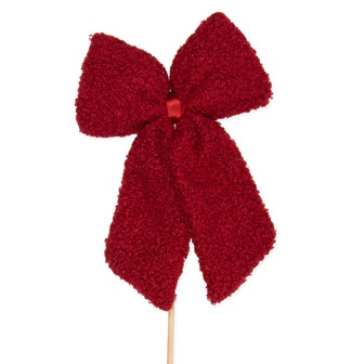 Stecker Schleife Teddyfell weinrot