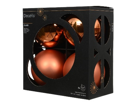Kugeln Glas warm orange mix 4St. 10cm