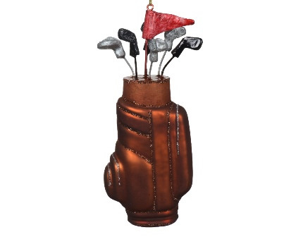 Hänger Golftasche Glas braun/farbig 6x7.1x4.2cm