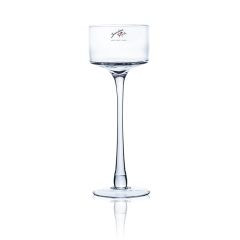 Teelichthalter mit Fuß Glas klar 25x9cm