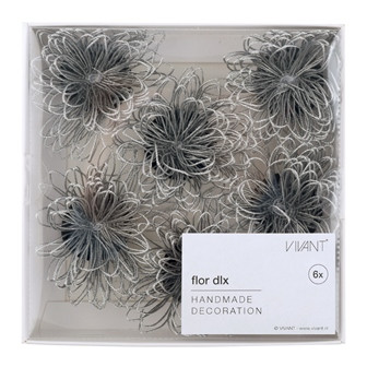 Deko FLOR DLX 6Stück Fb.01 silber