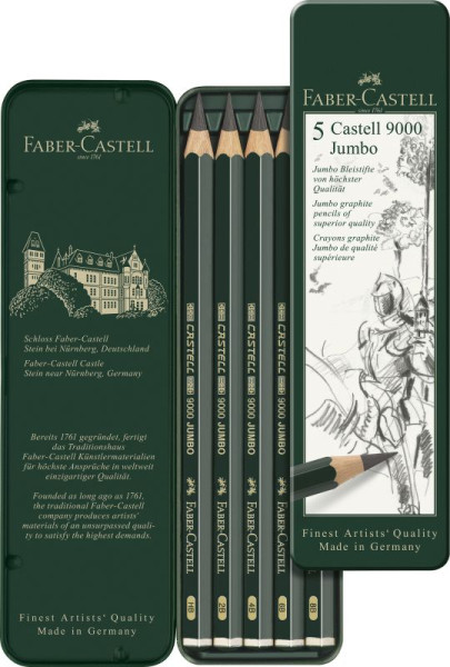 Faber-C. Bleistift Castell 9000 Jumbo 5er Etui