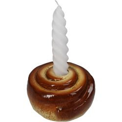 Kerzenhalter Zimtschnecke braun 11,2x10,9x6,3cm