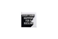 Untersetzer Terracotta Love Tiles Motiv: Everything happens for a Riesling, schwarz/weiss 11x0,6x11c
