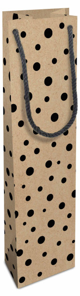 Tasche 7x26x6cm Kraftpapier Polka Dots