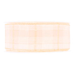 Band Karo dunkelbraun/natur/gold 40mmx18m