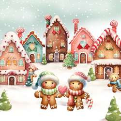 Serviette Atelier 33x33cm Atelier Gingerbread Land