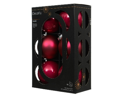 Kugeln Glas festive pink mix 6St. 8cm
