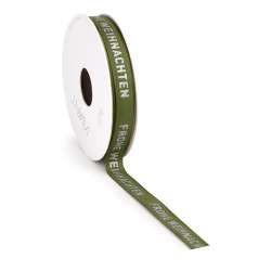 Band SATIN WEIHNACHTEN 15mx12mm moos