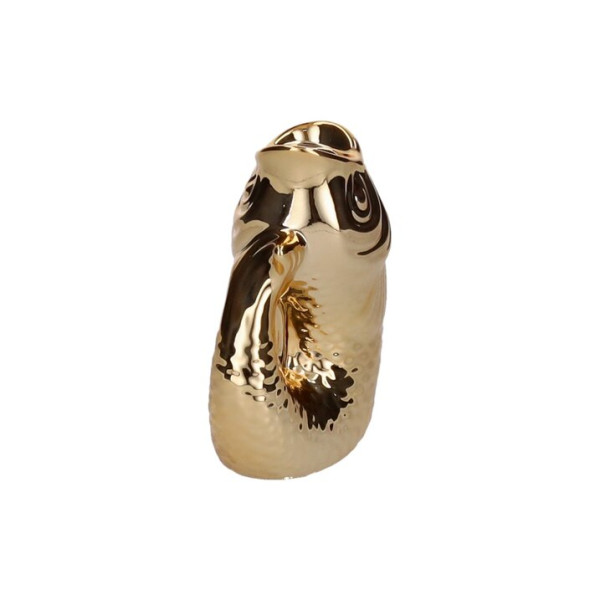 Kerzenständer Steingut gold 9,8x12,7x6cm