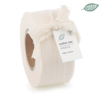 Band COTTON RAW 40mmx10m Fb.08 bambus/off weiss