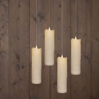 LED Kerzen weiss schwebend 4 Stück 18x5cm