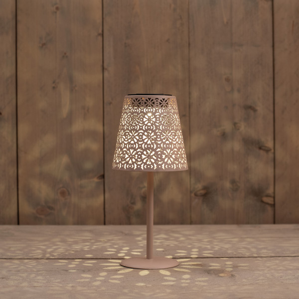 Solar Tischlampe Metall sand 1LED ww 12X12X28cm