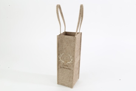 Flaschentasche Filz 10x10x40cm gold