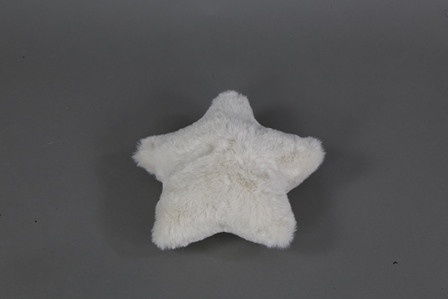 Kissen Stern Plüsch natur 20cm