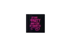 Untersetzer Terracotta Love Tiles Motiv:It´s my Party , schwarz/neon pink 11x0,6x11cm
