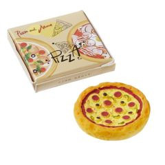 Pizza im Karton ca. 3,3x2,9cm