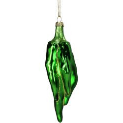 Hänger Glas Chili Pepper grün 14,6cm
