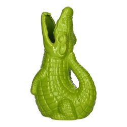 Vase Steingut Croco hellgrün 15,5x25,5x10,5cm