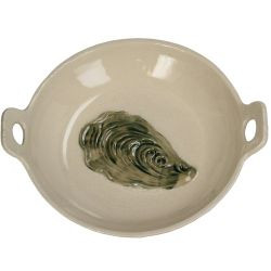 Schale Oyster Steinzeug grün 22,5x19,5x5cm