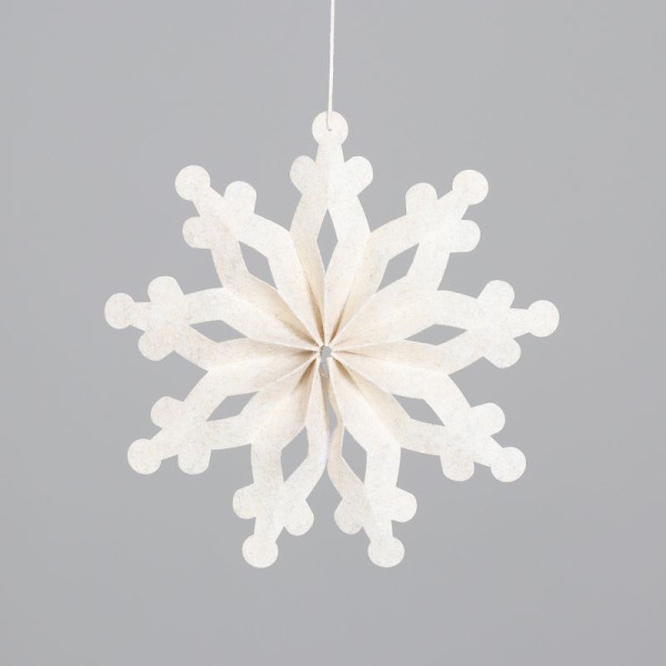 Schneeflocken Hänger Filz beige 32cm
