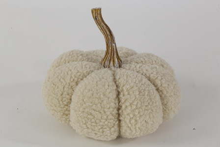 Kürbis Plüsch creme 17x17x16cm