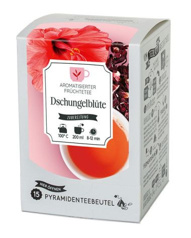 Pyramidenbeutelbox Dschungelblüte Arom. Früchtetee 15 Btl.