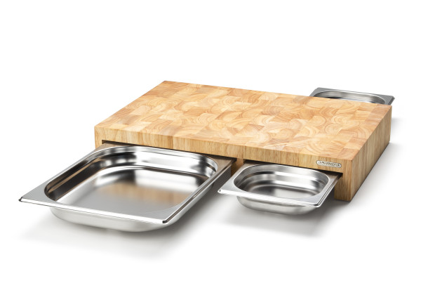 Schneidebrett m.Edelst.-Schubl 50x32.5x8.5cm