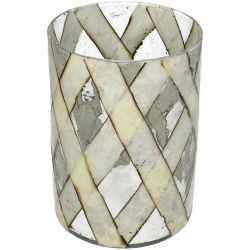 Kerzenhalter Glas Ivory 12x12x17cm