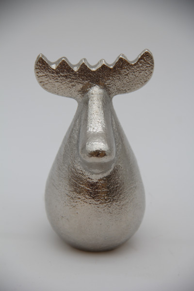 Hirsch Aluminium silber 5x5x9cm